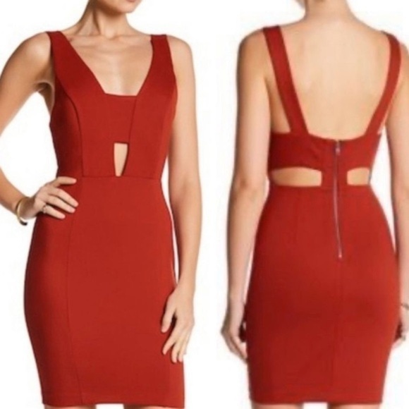 ASTR the Label‎ | Rust Orange Bodycon Cut Out Dress size Medium - Picture 1 of 11